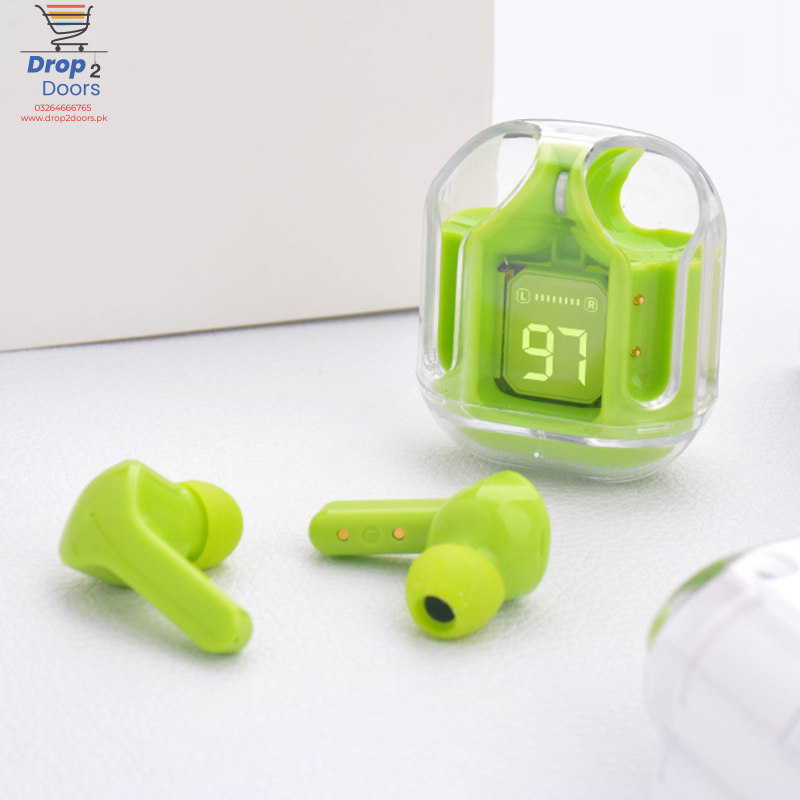 Bluetooth Compatible 5.3 LED Power Digital Display Stereo Sound Transparent Wireless Earbuds