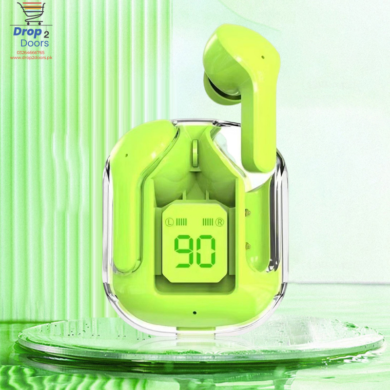 Bluetooth Compatible 5.3 LED Power Digital Display Stereo Sound Transparent Wireless Earbuds