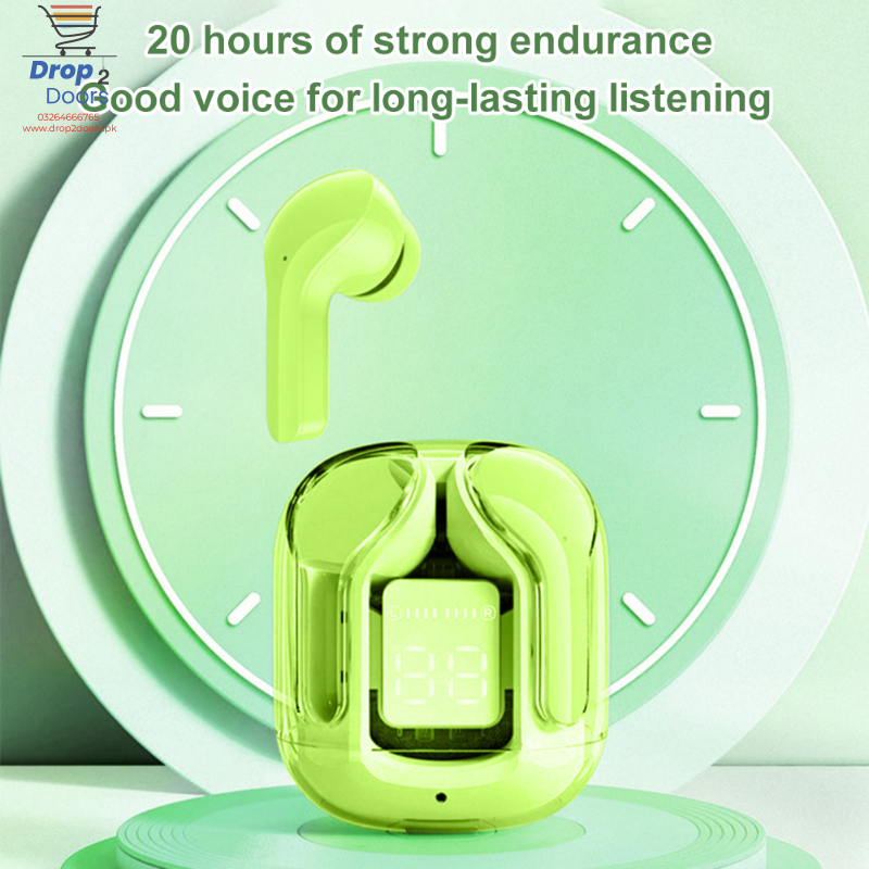 Bluetooth Compatible 5.3 LED Power Digital Display Stereo Sound Transparent Wireless Earbuds