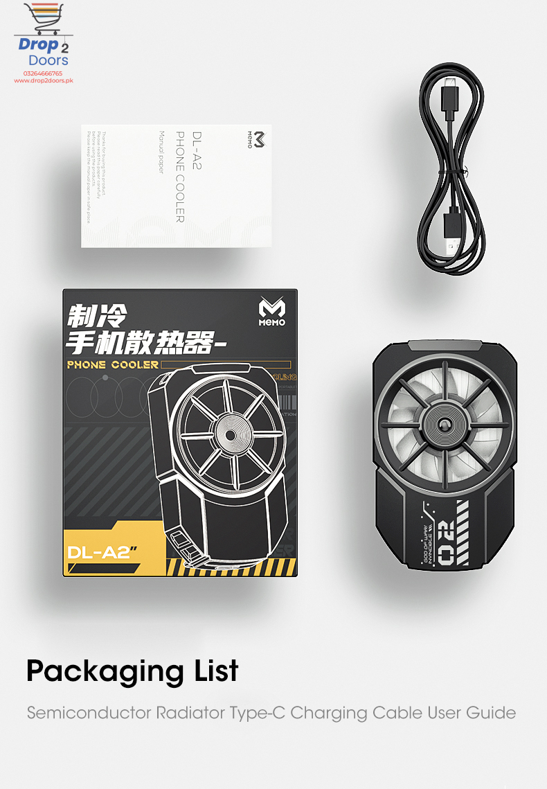 DLA2 Portable Mobile Phone Radiator Phone Cooling Fan For PUBG