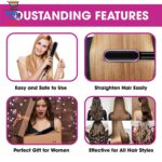 2 In 1 Ionic Straightening Brush With 3 Heat Levels Fast Ceramic Heating Anti-Scald Comb