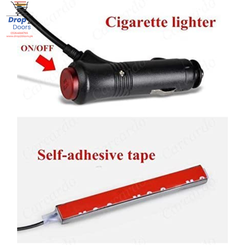 4 PCs Remote Control RGB LED Music Strip Lights For Car Interior