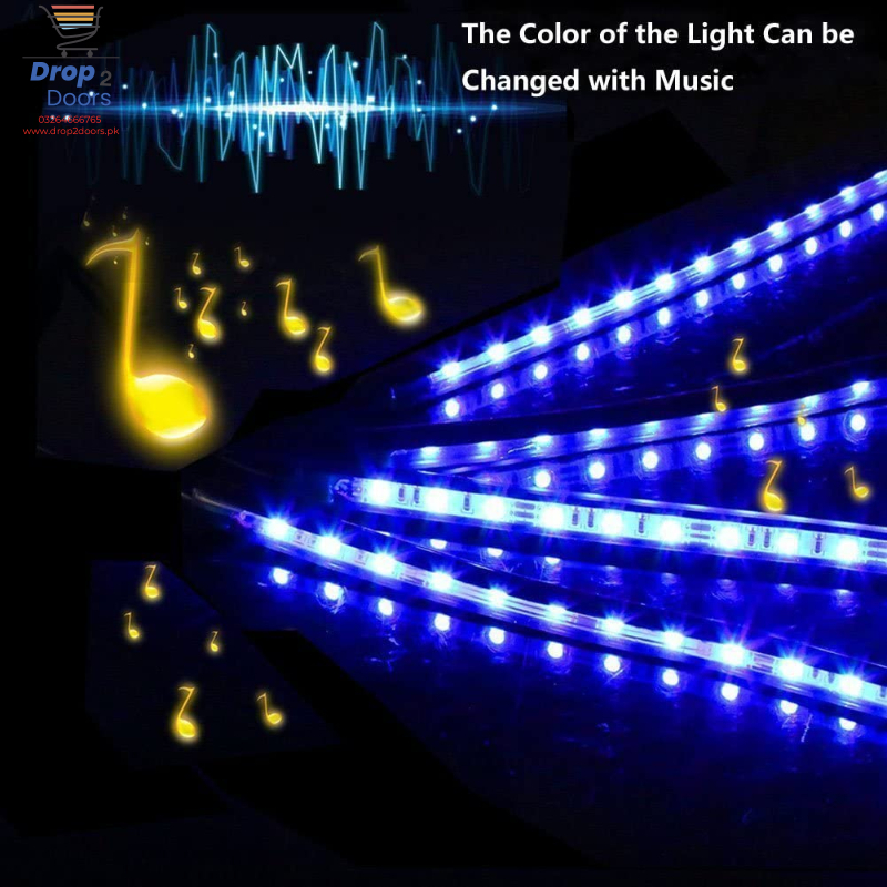 4 PCs Remote Control RGB LED Music Strip Lights For Car Interior