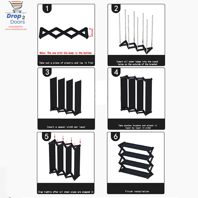 5 layers Foldable Fashion Shoe Organizer Stand