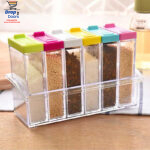 6 PCs Plastic Spice Shaker Seasoning Boxes Plastic Storage Container