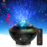 Compact Multi-Functional LED Galaxy Projector Light With Built-In Bluetooth Speaker – Portable Mini Design