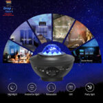 Compact Multi-Functional LED Galaxy Projector Light With Built-In Bluetooth Speaker – Portable Mini Design