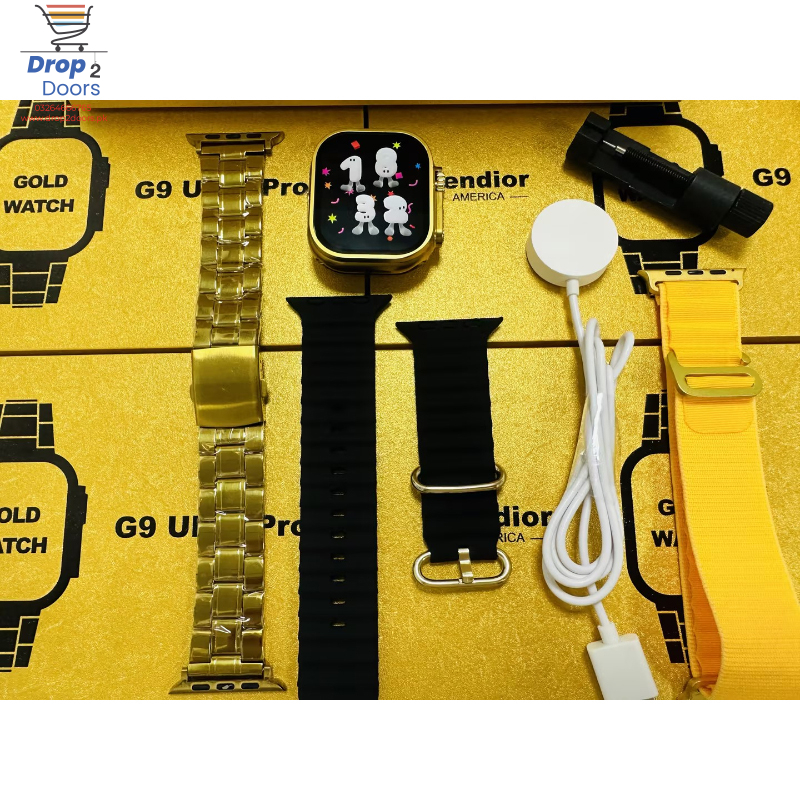 Fendior American Gold Edition G9 Ultra Pro Series 8 Smart Watch With 3 Extra Straps