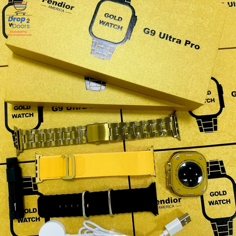 Fendior American Gold Edition G9 Ultra Pro Series 8 Smart Watch With 3 Extra Straps