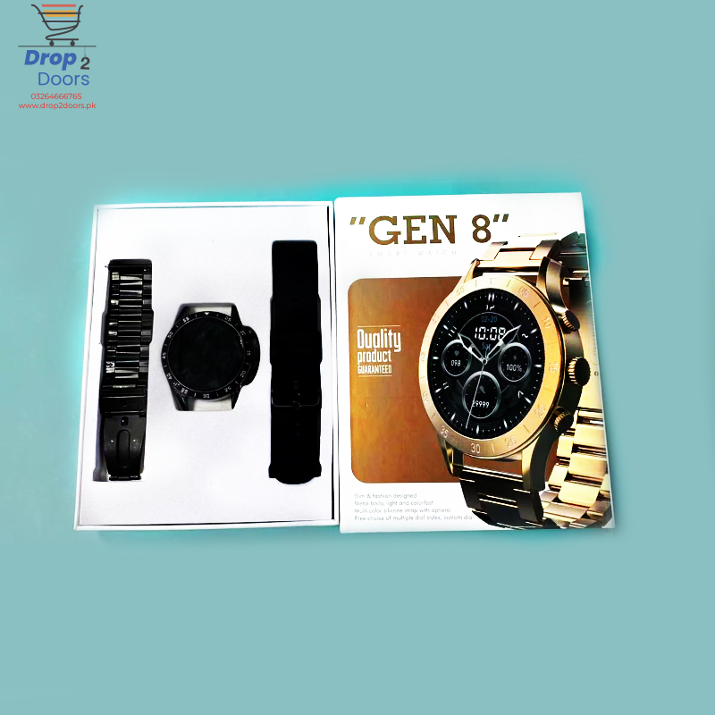 Fossil Stylish 8TH Generation Round Dial Dual Strap Smart Watch