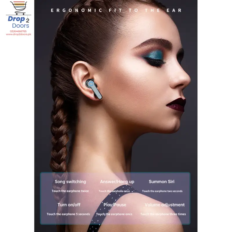 M19 TWS Touch Control Wireless Bluetooth 5.1 Earbuds With Microphone And Flashlight