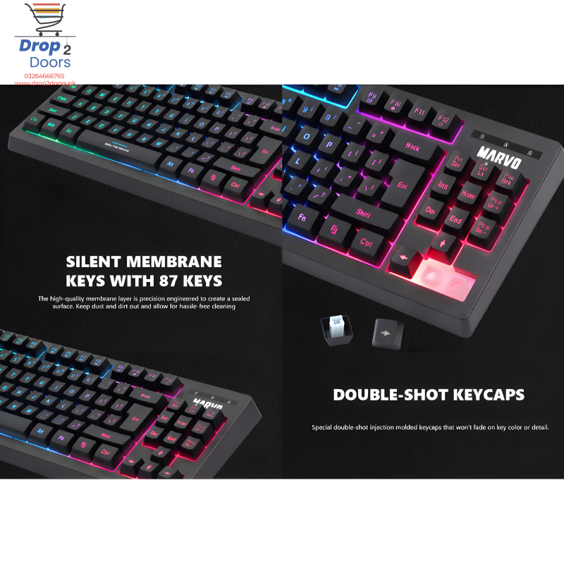 Marvo Scorpion K607 Membrane Gaming Keyboard With 3 RGB Lighting Effects