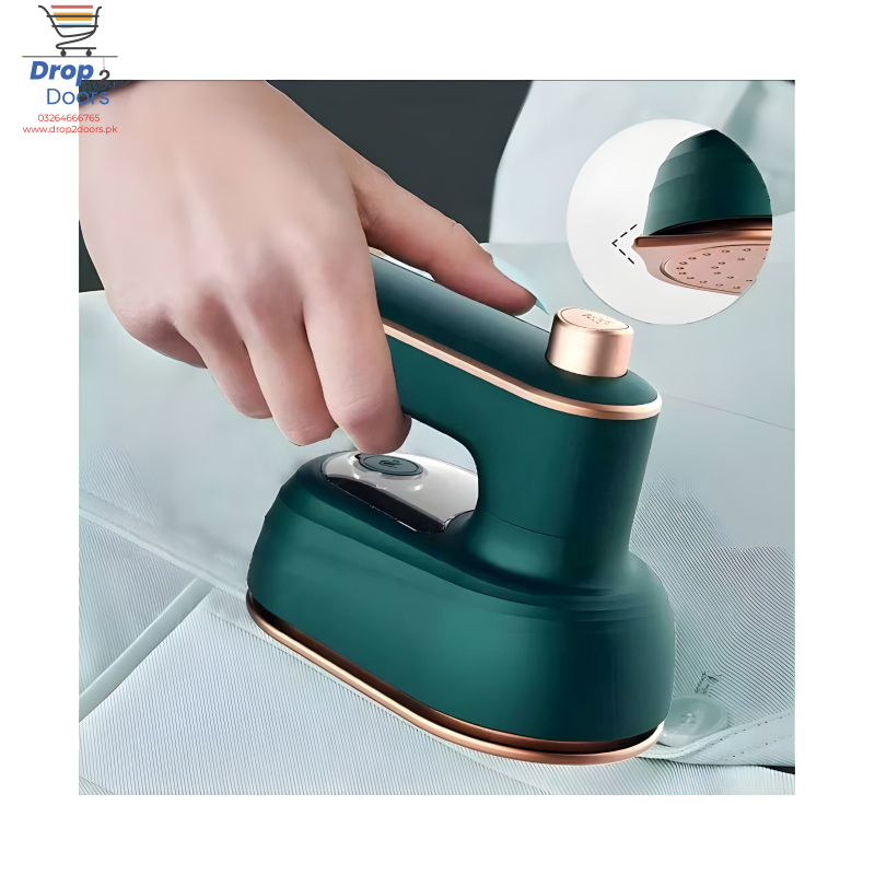 Mini Compact EV Porcelain Gold Electric Iron Effortless Precision With 130°C Constant Temperature For Efficient Dry And Wet Ironing