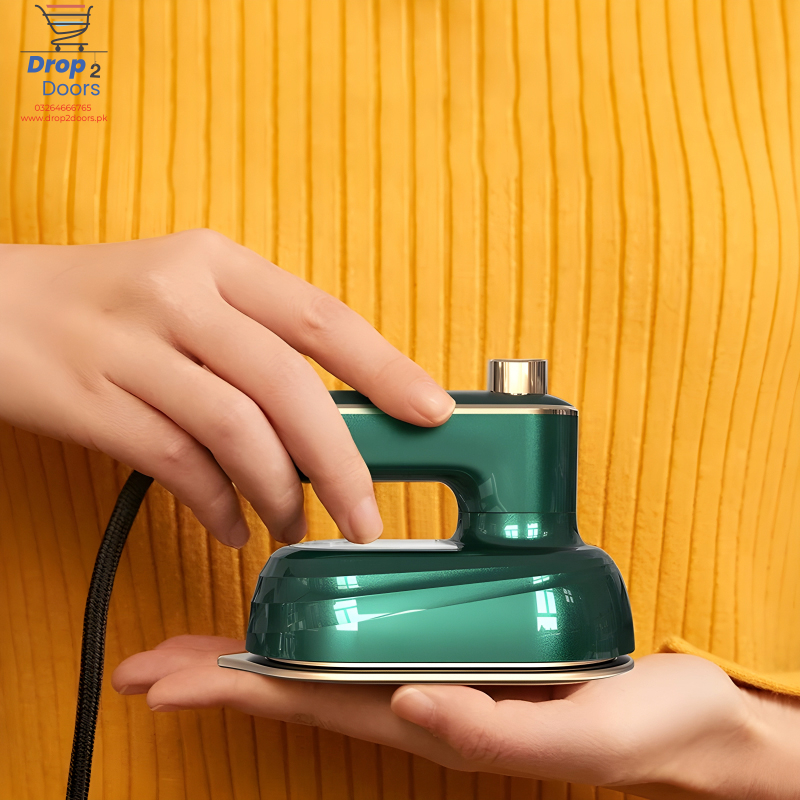 Mini Compact EV Porcelain Gold Electric Iron Effortless Precision With 130°C Constant Temperature For Efficient Dry And Wet Ironing