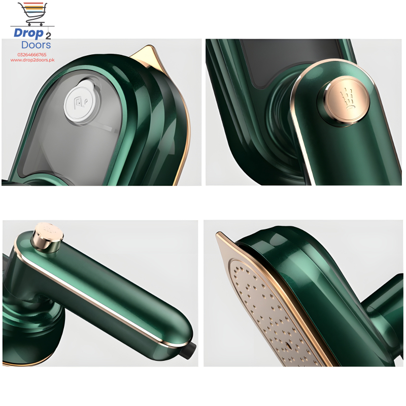 Mini Compact EV Porcelain Gold Electric Iron Effortless Precision With 130°C Constant Temperature For Efficient Dry And Wet Ironing