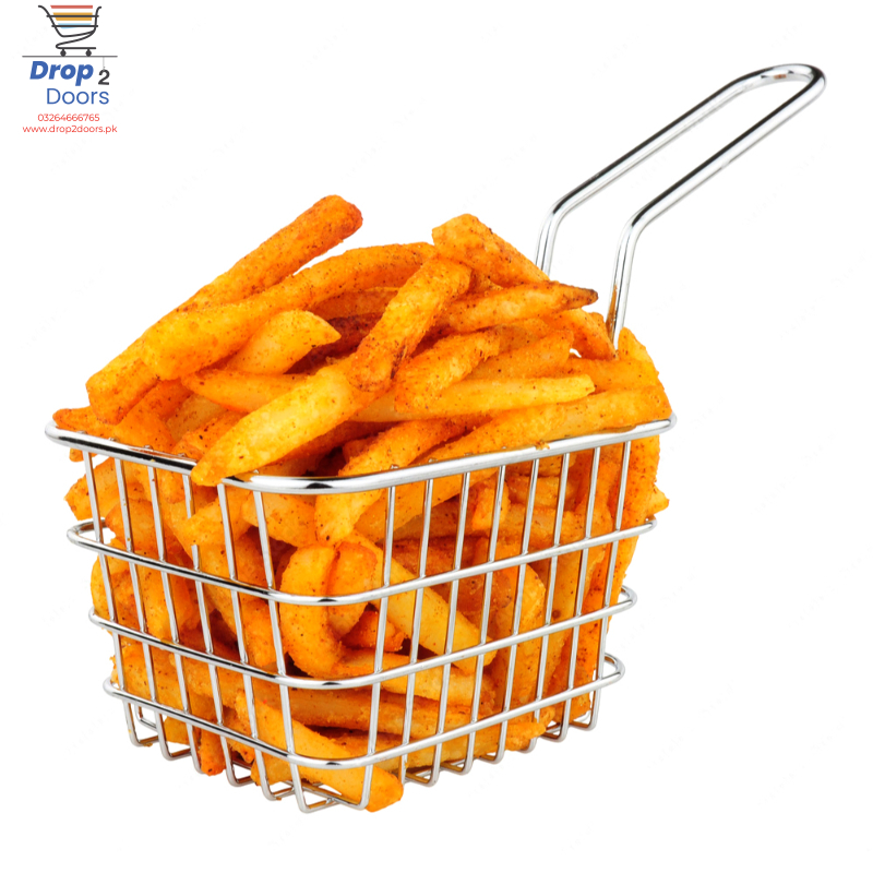 Mini Square Multi-Purpose Stainless Steel French Fries Serving Basket
