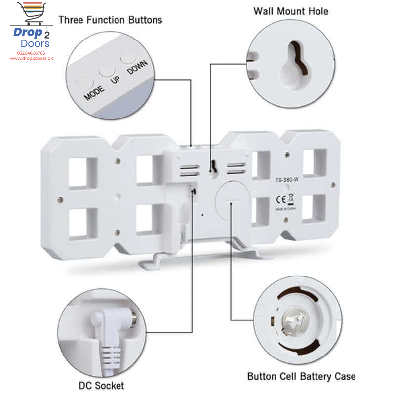 Multi-Functional Modern Design 3D LED Digital Clock