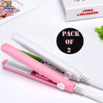 Pack Of 2 Best Quality Mini Portable Hair Straighteners With Plastic Cases