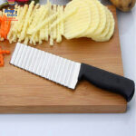 Pack Of 4 French Fries Cutter Stainless Steel Waving Knives