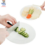 Pack Of 4 French Fries Cutter Stainless Steel Waving Knives