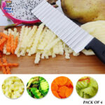 Pack Of 4 French Fries Cutter Stainless Steel Waving Knives
