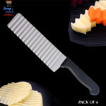 Pack Of 4 French Fries Cutter Stainless Steel Waving Knives