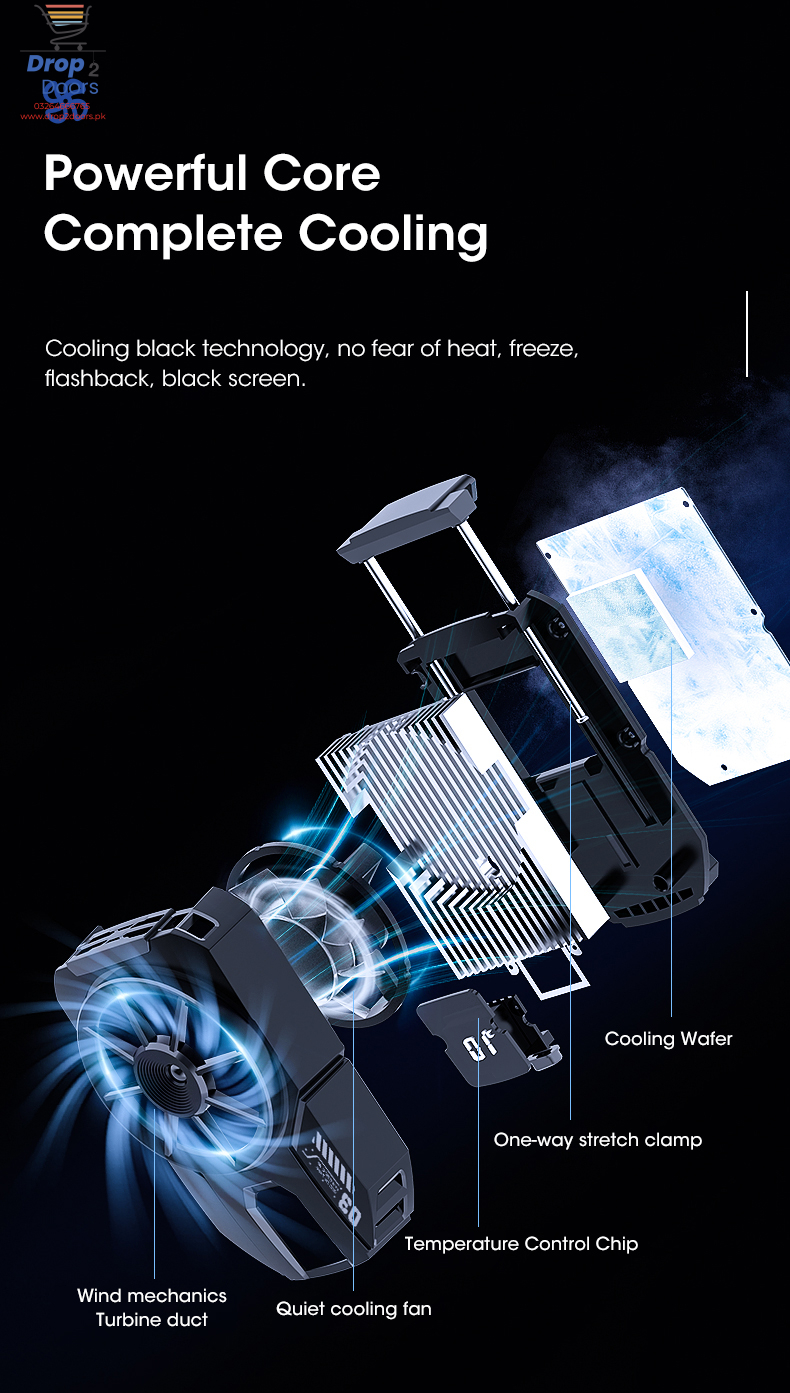 Portable DLA3 Mobile Phone Radiator Cooling Fan Case Phone Cooler With Digital Display