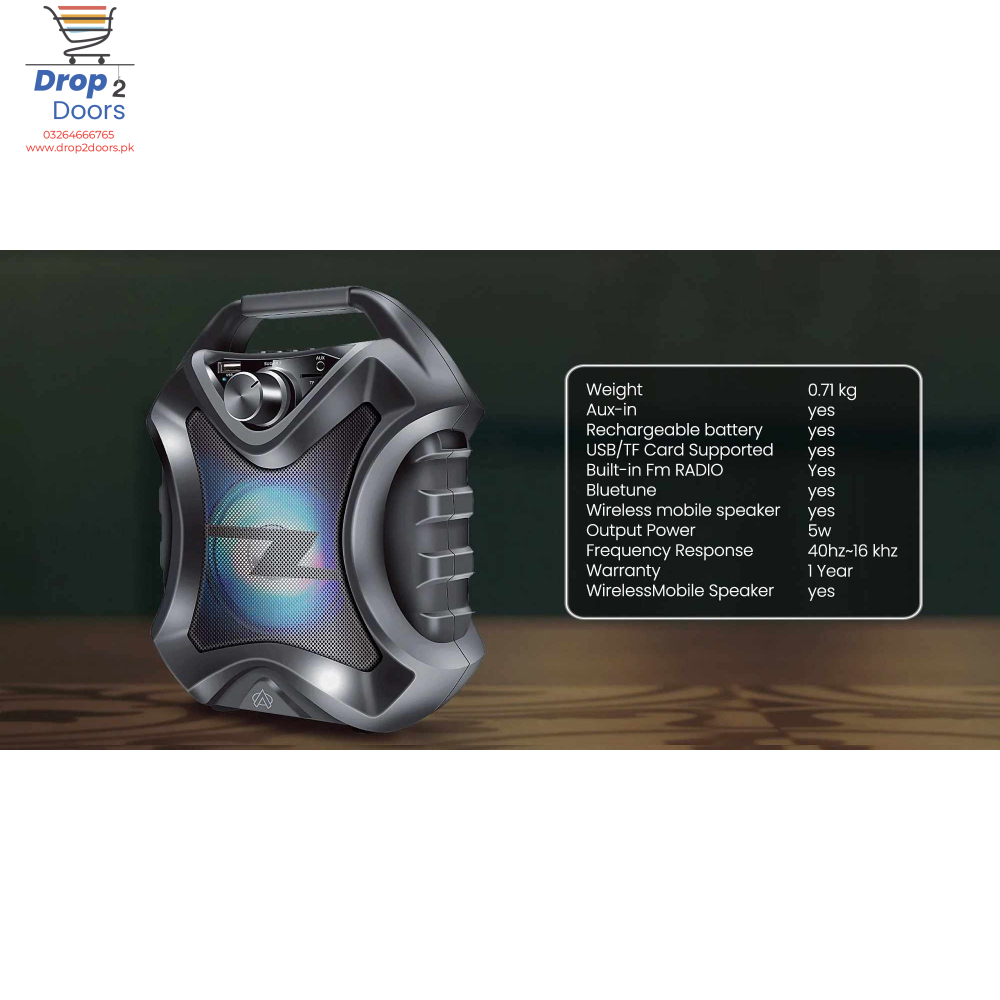 Portable Lightweight Sugar 7 Bluetooth Speaker with Fusion Light Effect