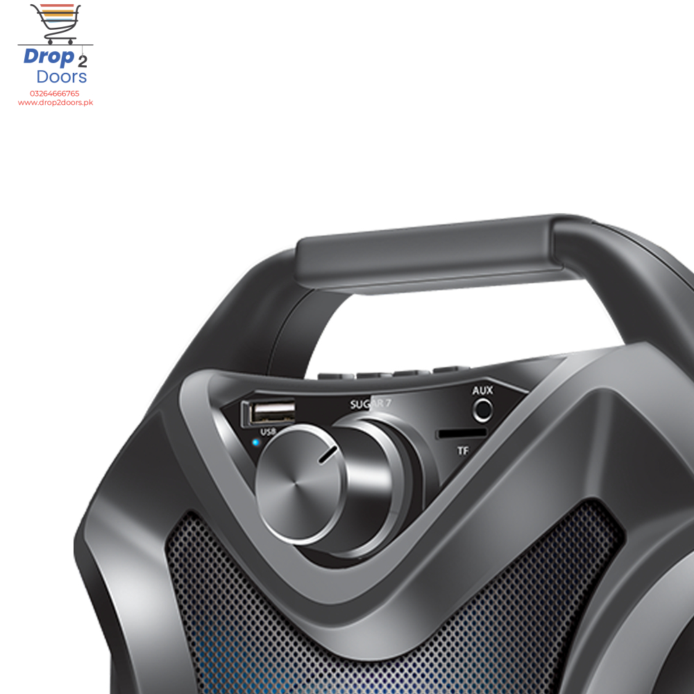 Portable Lightweight Sugar 7 Bluetooth Speaker with Fusion Light Effect