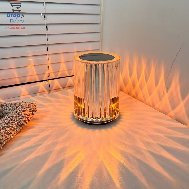 Portable USB Rechargeable RGB Lighting Crystal Touch Control Table Lamp