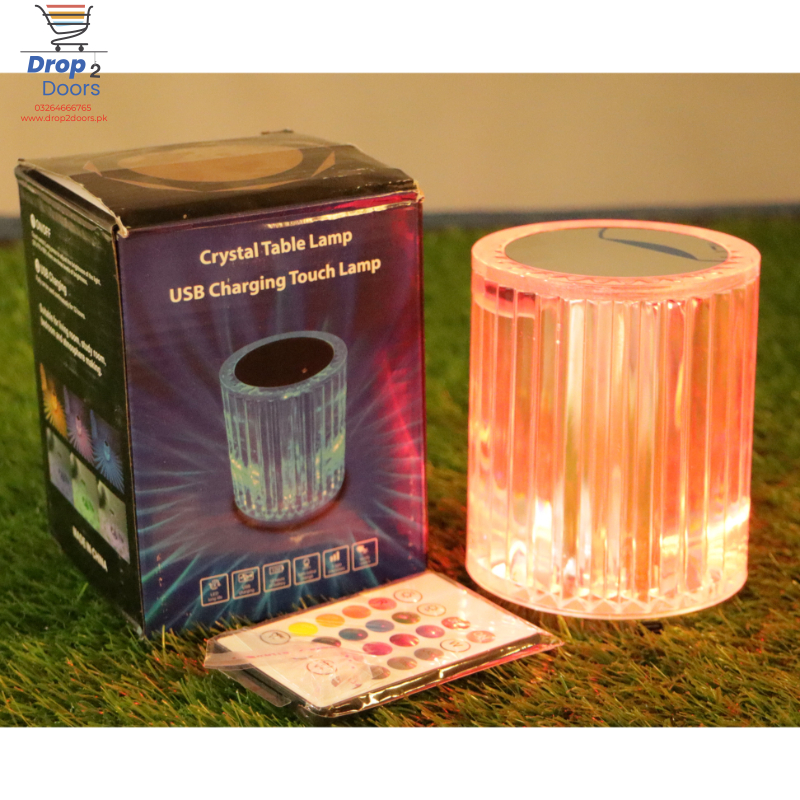 Portable USB Rechargeable RGB Lighting Crystal Touch Control Table Lamp