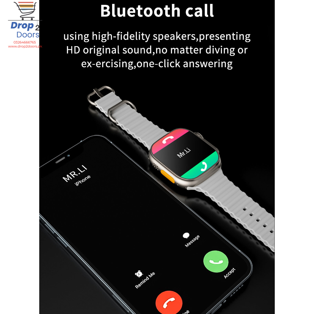 Smart Watch S9 Ultra Bluetooth Call Heart Rate Fitness Tracker With 3 Straps
