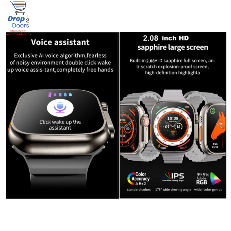 X8 Ultra 2.08-Inch NFC Always-On Display Smart Watch With Bluetooth Calling