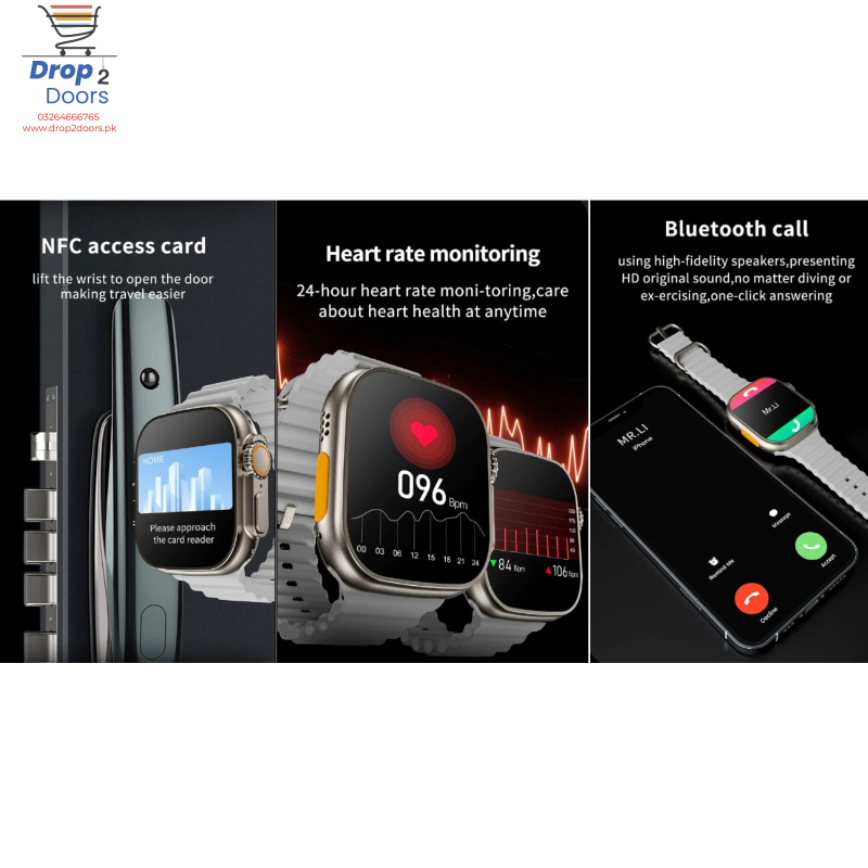 X8 Ultra 2.08-Inch NFC Always-On Display Smart Watch With Bluetooth Calling