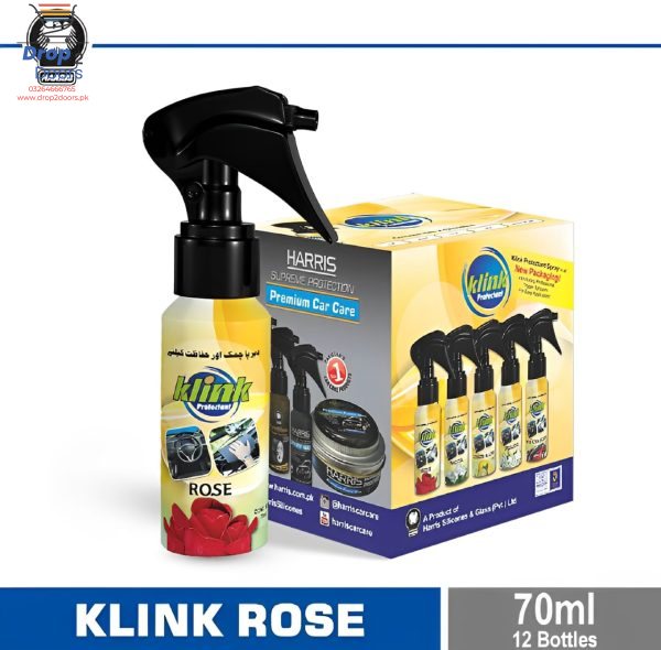 Pack Of 12 Klink Protectant Rose Dashboard Polish | Best Quality Dashboard Shining Spray 70ml